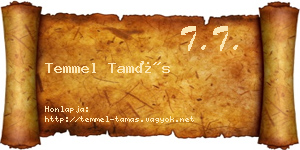 Temmel Tamás névjegykártya