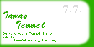 tamas temmel business card